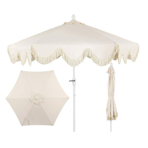 Collins classic cottage tassel market patio umbrella with auto - tilt - Tuesday Morning - Umbrellas & Sunshades
