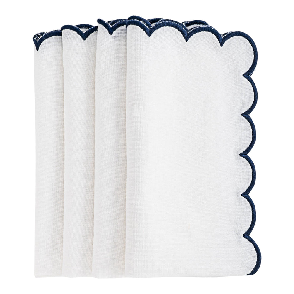 Navy and White Cloth Napkins