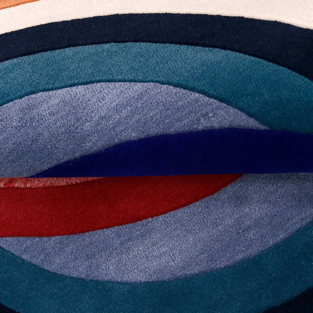 Colorful Modern Rings Hand Tufted 5x7 Wool Rug