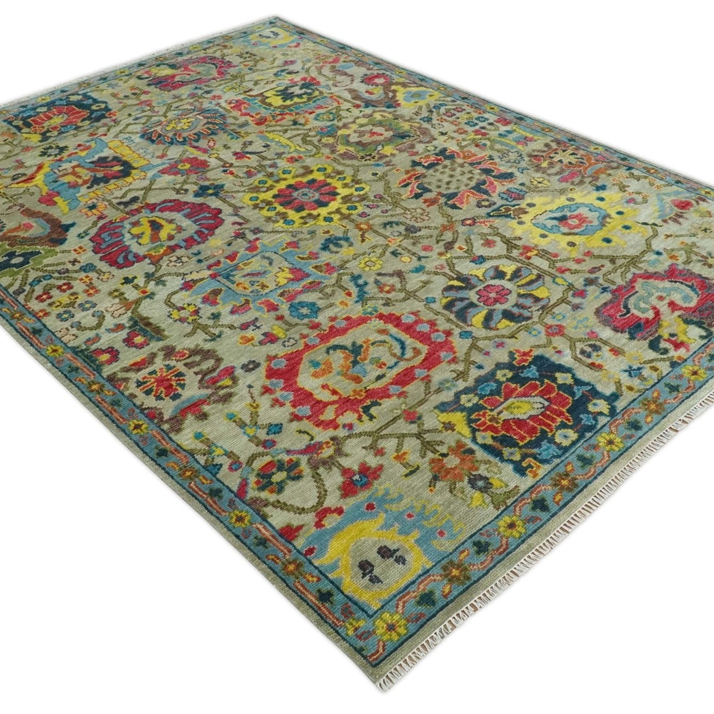Colorful Oushak Traditional Hand knotted Custom Made wool Area Rug