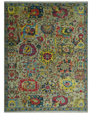 Colorful Oushak Traditional Hand knotted Custom Made wool Area Rug