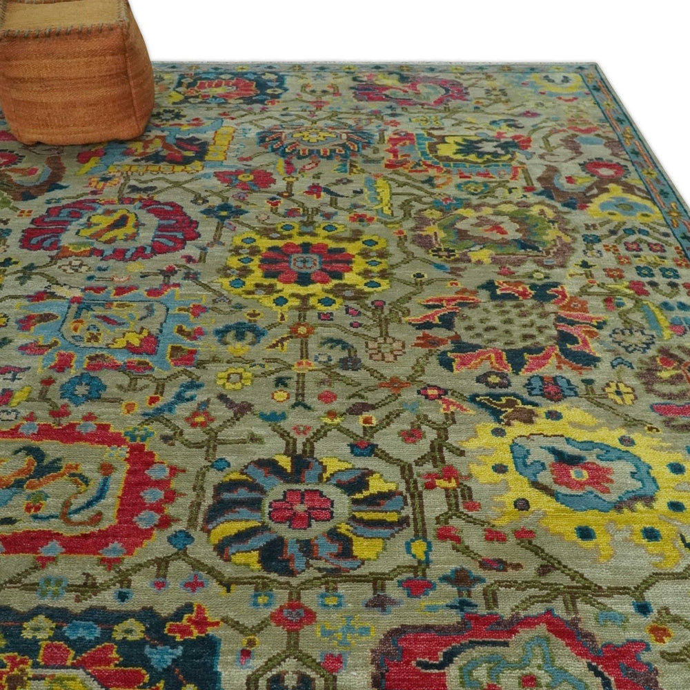 Colorful Oushak Traditional Hand knotted Custom Made wool Area Rug