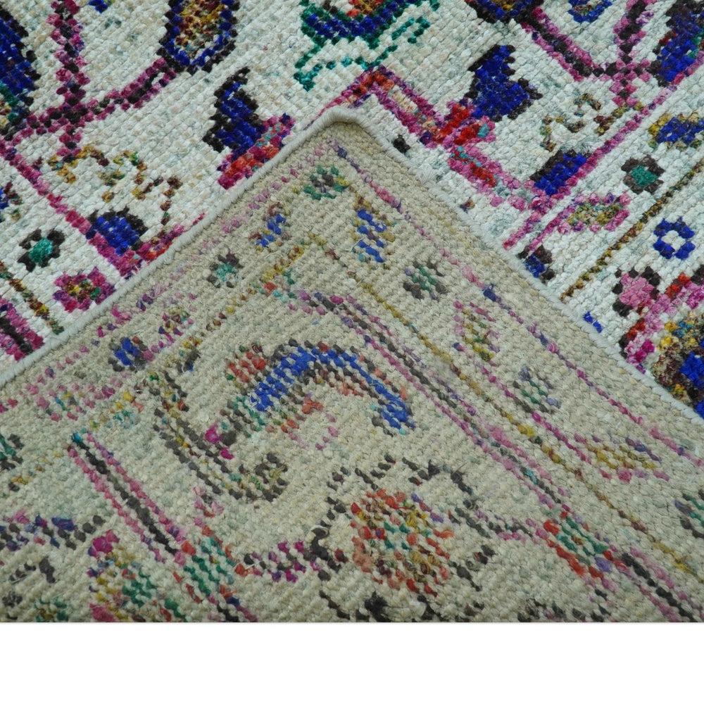 Colorful Traditional Serapi Design Ivory And Beige Hand Knotted 8x10 Wool Area Rug