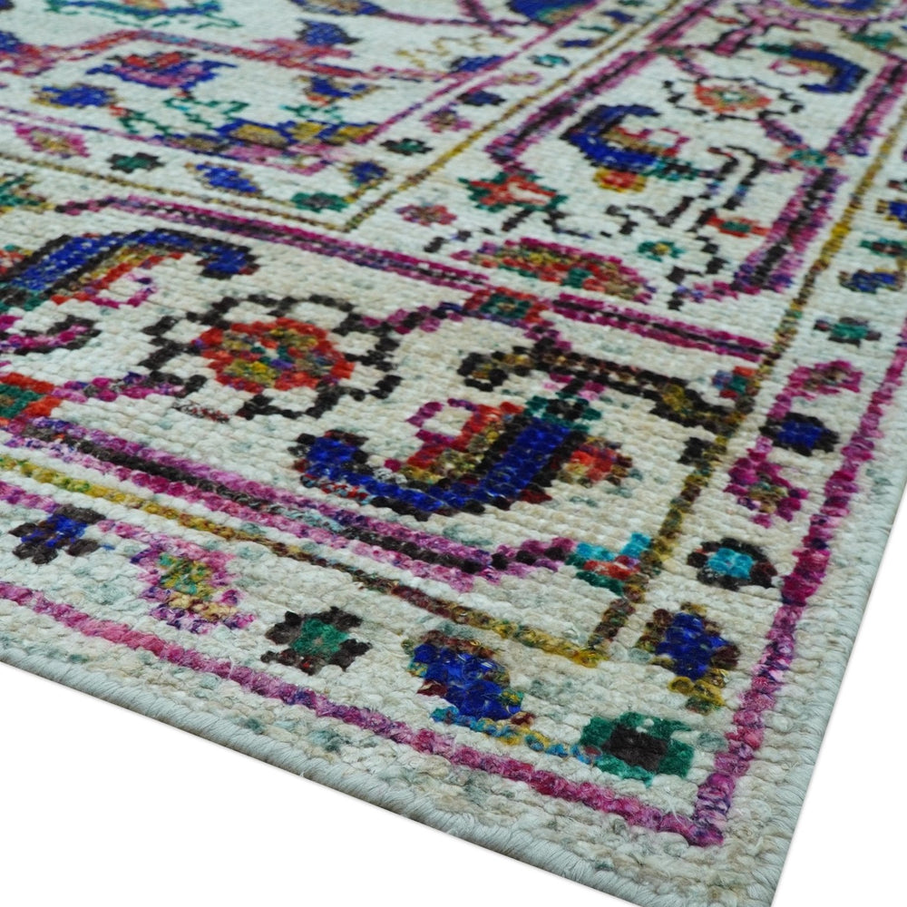 Colorful Traditional Serapi Design Ivory And Beige Hand Knotted 8x10 Wool Area Rug