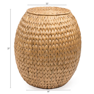Colt coastal bohemian handwoven hyacinth storage stool with lid - Tuesday Morning - Cabinets & Storage