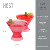 Martini FREEZE™ Cooling Cups – Set of 2 Insulated Stemless Martini Glasses (9 oz)