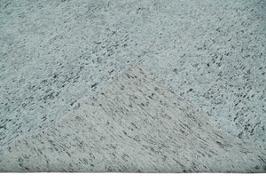 Contemporary 8x10 Silver and Charcoal Modern Abstract Handmade Wool Area Rug
