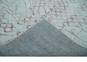 Contemporary 8x10 Silver and Pink Modern Abstract Handmade Wool Area Rug