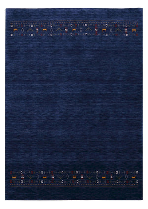 Contemporary Blue Design Hand Loomed Wool Area Rug