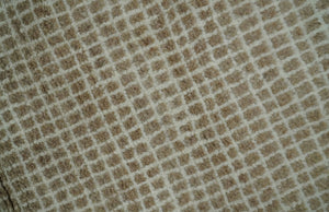Contemporary Camel and Ivory Geometrical Square Design Hand Knotted 6.7x9.8 Wool Area Rug
