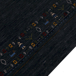 Contemporary Design Charcoal Hand Loomed Wool Area Rug