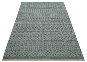 Contemporary Design Gray Hand Knotted Wool Area Rug
