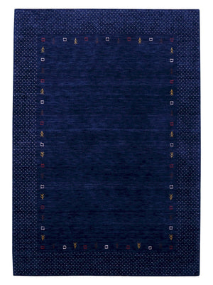 Contemporary Gabbeh Border Design Hand Loomed Wool Area Rug