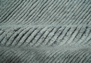 Contemporary look Gray Hand knotted loop Cut 8x10 wool Area Rug