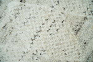 Contemporary Woolen Ivory and Brown 8.4x10.5 hand knotted Geometrical Area rug