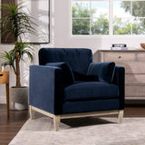 Contour Velvet Upholstered Accent Chair with Removable and Reversible Back - Accent Chairs
