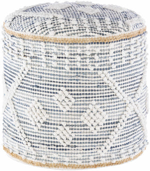 Coombabah Blue and White Cylinder Pouf