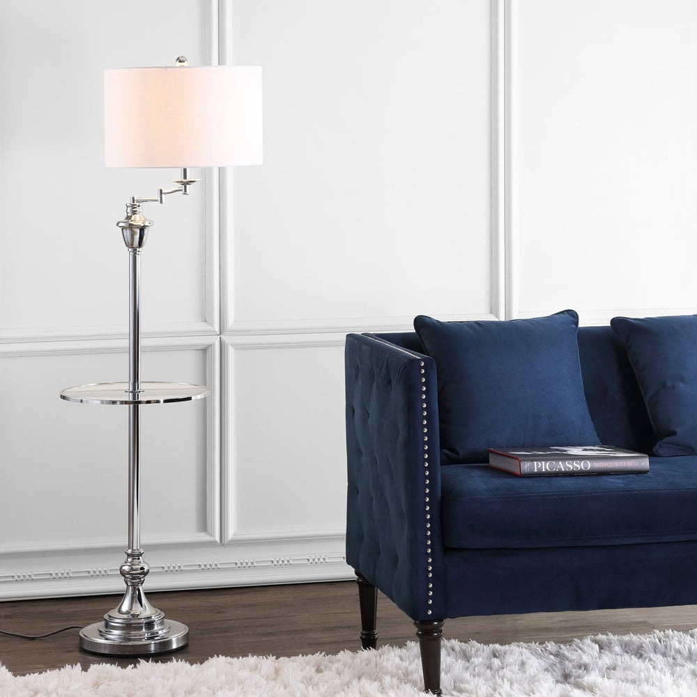 Cora metal/glass led side table and floor lamp - Tuesday Morning - Floor Lamps