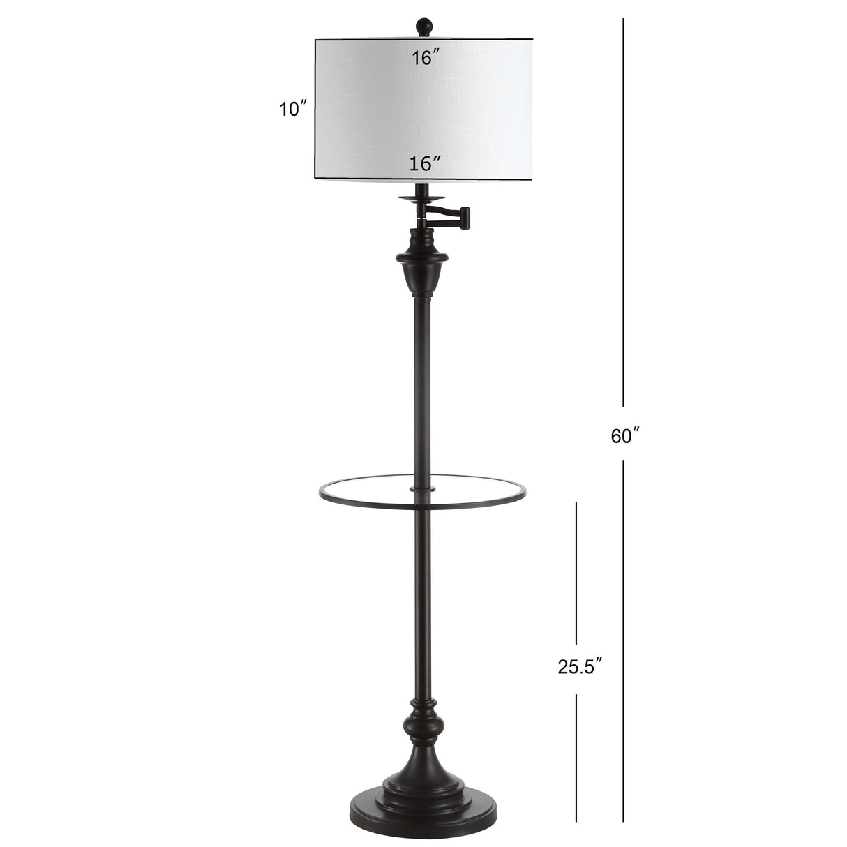 Cora metal/glass led side table and floor lamp - Tuesday Morning - Floor Lamps