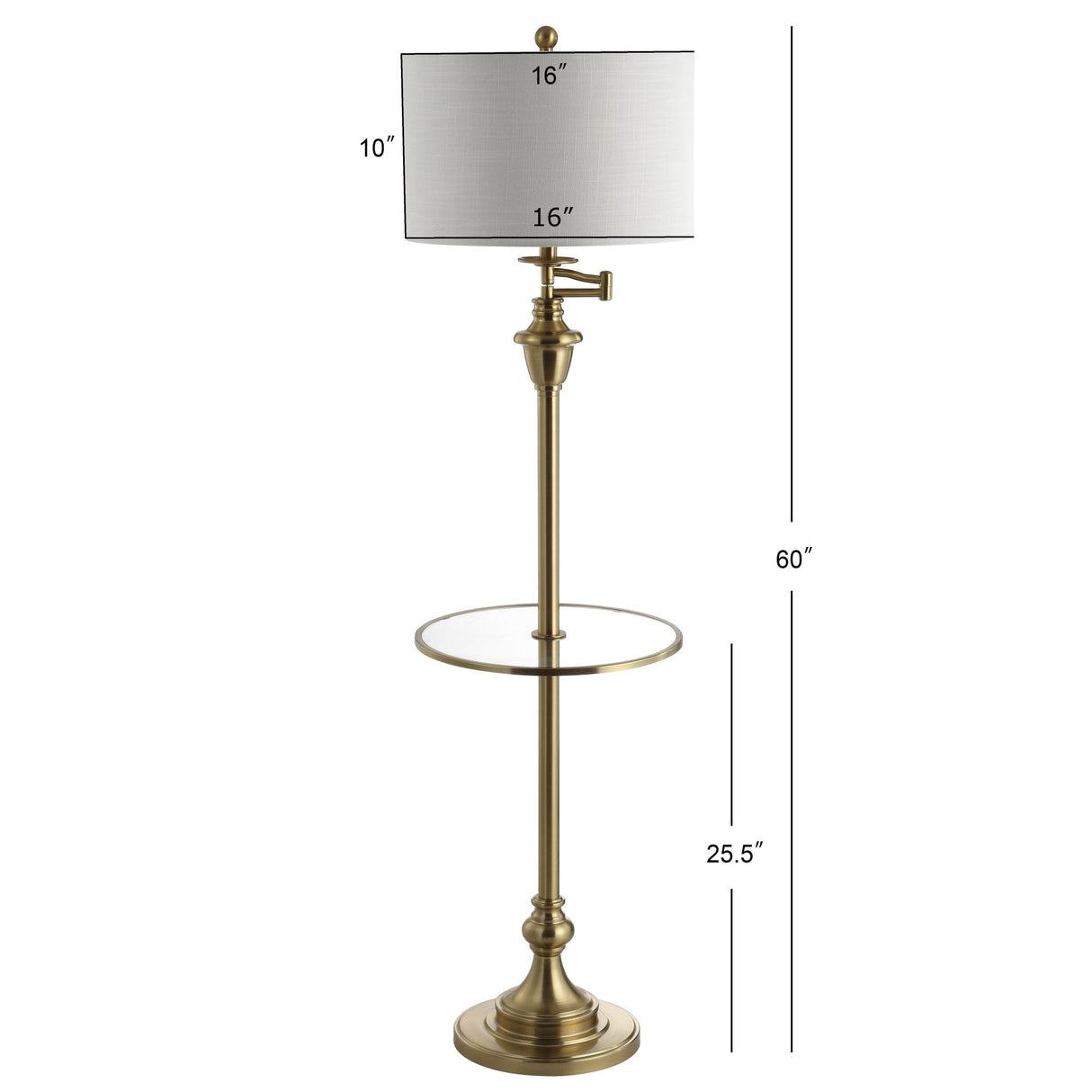 Cora metal/glass led side table and floor lamp - Tuesday Morning - Floor Lamps