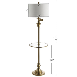 Cora metal/glass led side table and floor lamp - Tuesday Morning - Floor Lamps