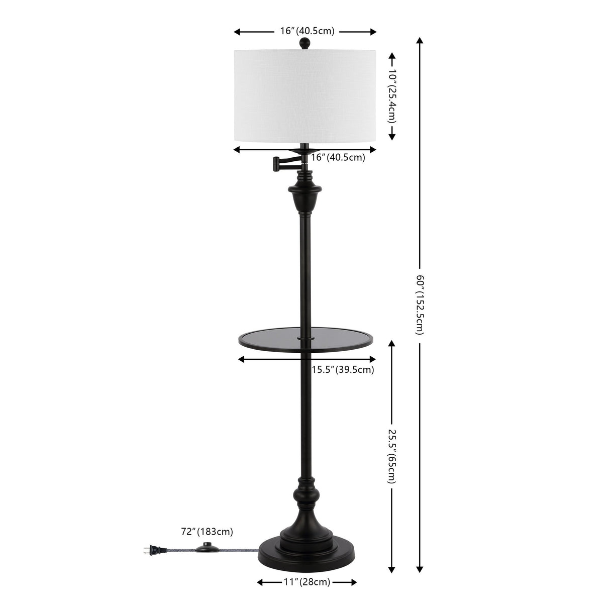Cora metal/glass led side table and floor lamp - Tuesday Morning - Floor Lamps