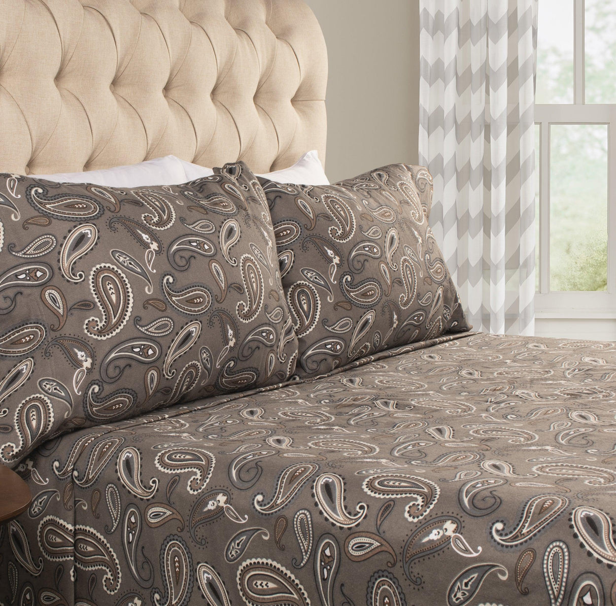 100% Cotton Flannel Bed Sheet Set Floral Paisley Deep Pocket - Sheet Set by Superior Brand