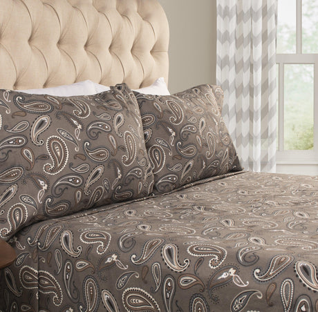 100% Cotton Flannel Bed Sheet Set Floral Paisley Deep Pocket - Sheet Set by Superior Brand