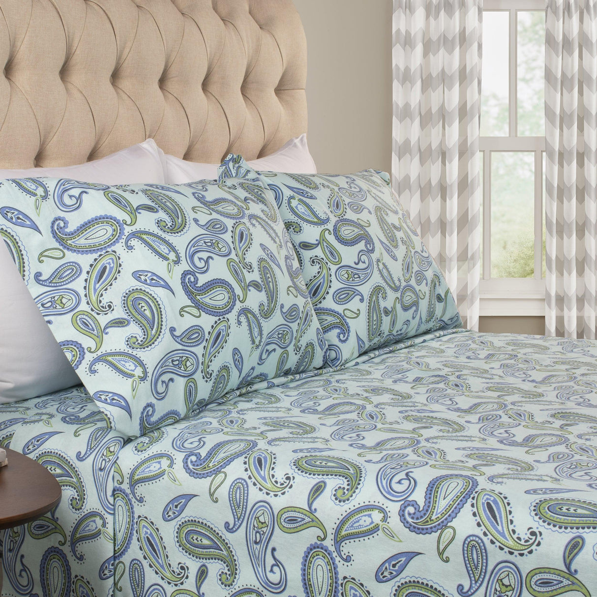 100% Cotton Flannel Bed Sheet Set Floral Paisley Deep Pocket - Sheet Set by Superior Brand