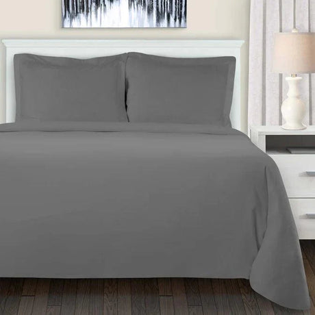 Cotton Flannel Solid Duvet Cover Set with Button Closure - Duvet Cover Set by Superior Brand