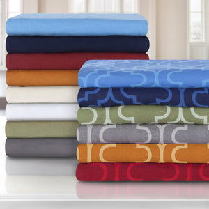 Cotton Flannel Trellis Duvet Cover Set with Button Closure - Duvet Cover Set by Superior Brand