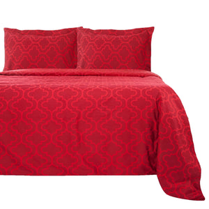 Cotton Flannel Trellis Duvet Cover Set with Button Closure - Duvet Cover Set by Superior Brand