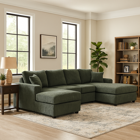 The Sara Modular Corduroy U-Shaped Sectional Sofa