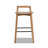 Counter Stool with Low Back and Black Iron Footrest - Counter Stools
