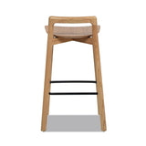 Counter Stool with Low Back and Black Iron Footrest - Counter Stools