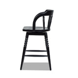 Counter Stool with Spindle Low - Back and Footrest - Counter Stools
