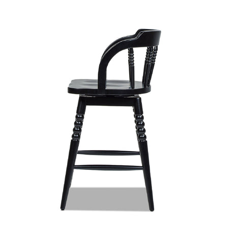 Counter Stool with Spindle Low - Back and Footrest - Counter Stools