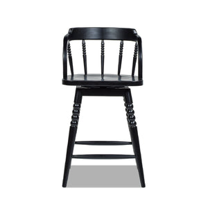 Counter Stool with Spindle Low-Back and Footrest