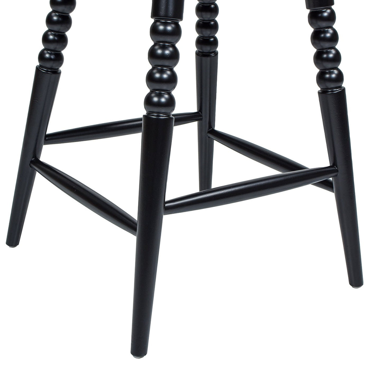 Counter Stool with Spindle Low - Back and Footrest - Counter Stools