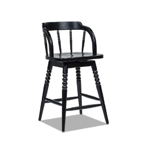 Counter Stool with Spindle Low-Back and Footrest
