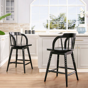 Counter Stool with Spindle Low-Back and Footrest