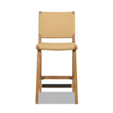 Counter Stool with Wood Frame, Open Back and Footrest - Counter Stools