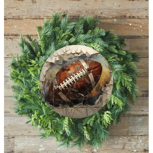 Cracked Wall Football Sign - Wreath Enhancement