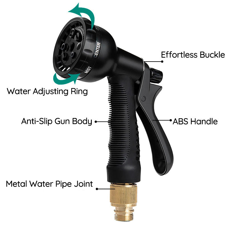 Expandable Garden Hose Flexible Water Hose with 8 Spray Nozzle Lightweight
