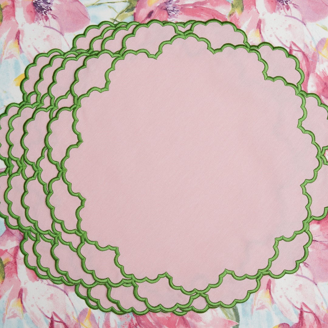 CRESSIDA LIGHT PINK ROUND FABRIC PLACEMAT