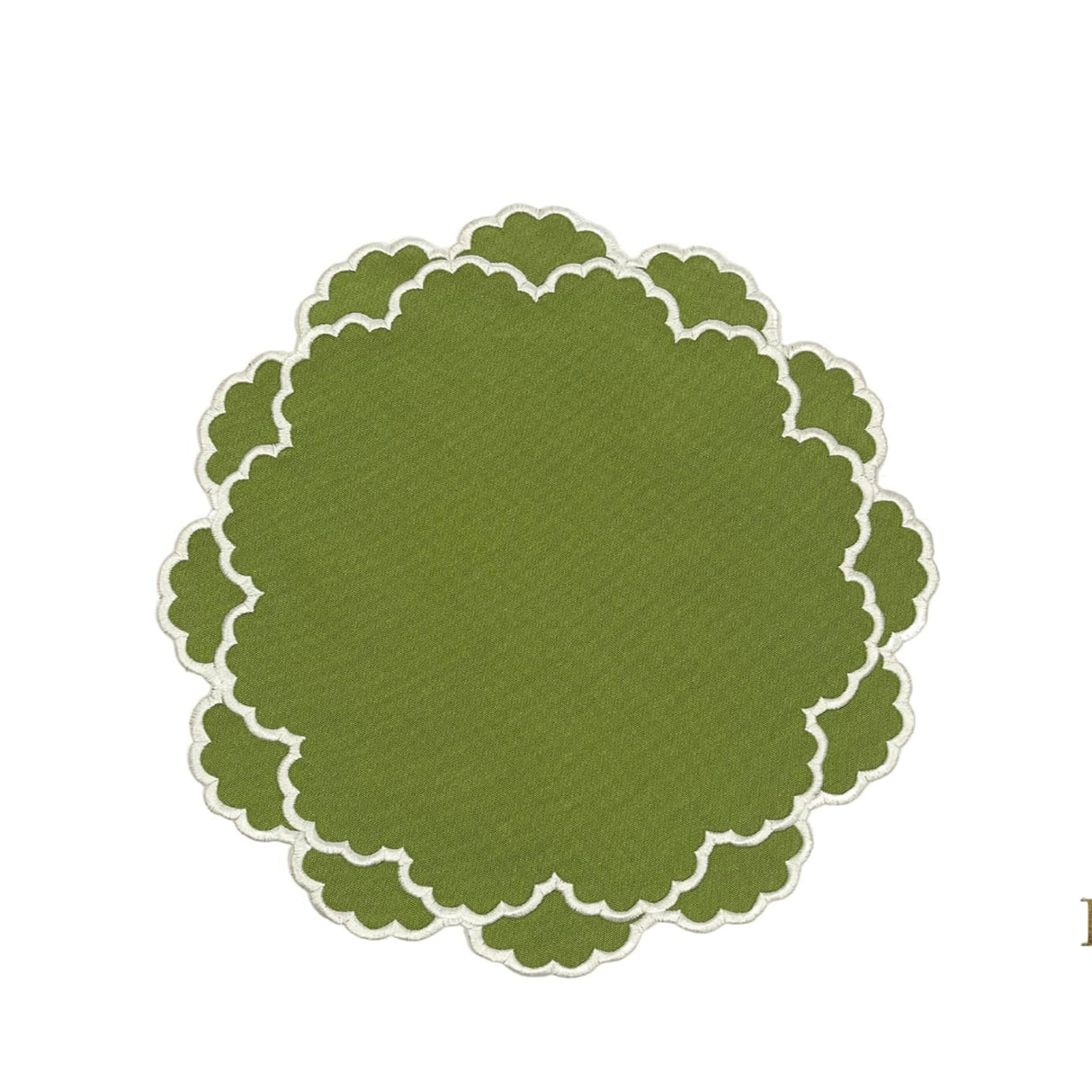 Cressida Green Round Fabric Placemat