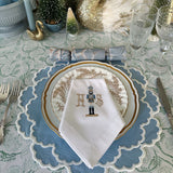 CRESSIDA SCALLOPED BLUE FABRIC PLACEMAT