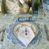 CRESSIDA SCALLOPED BLUE FABRIC PLACEMAT