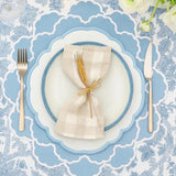 CRESSIDA SCALLOPED BLUE FABRIC PLACEMAT