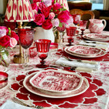 Timeless Red Scalloped Faux Leather Placemat